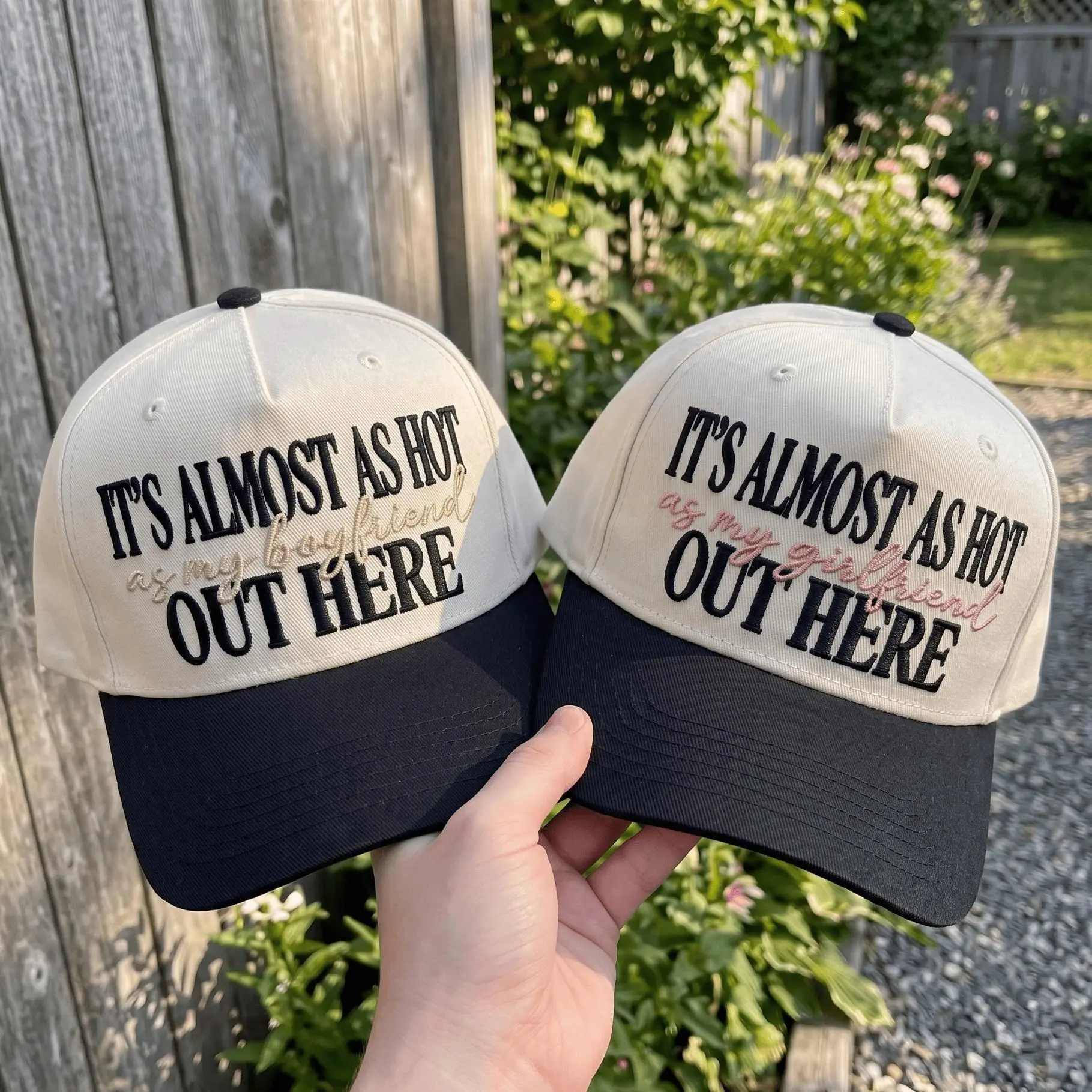 It's Almost As Hot As My Boyfriend & Girlfriend Hat For Couples, Summer Beach Trucker Cap, Funny Girlfriend Baseball Hat, Matching Couples Hat