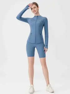 Women's Hooded Zip-Up Jacket + Capri Pants 2-Piece Active Set - Wind-Resistant, Moisture-Wicking, for Yoga, Running & Everyday Wear