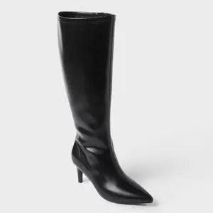 Women’s Nelly Under Knee Heeled Boots with Memory Foam Insole - A New Day