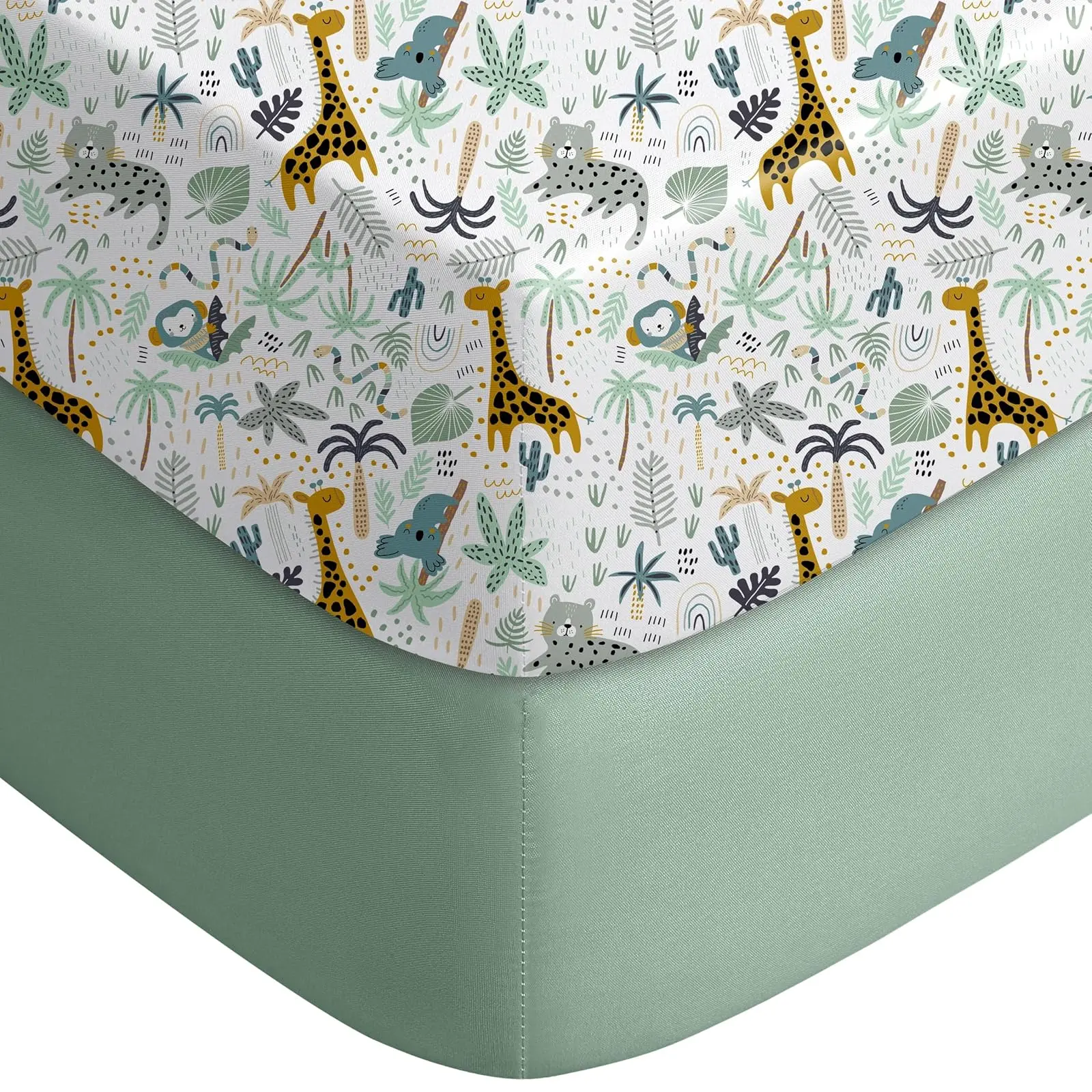 Yoofoss Baby Crib Sheets for Newborn Boys Girls, Fitted Crib Sheet 2 Pack for Standard Crib and Toddler Mattress, Super Soft Microfiber Baby Sheet