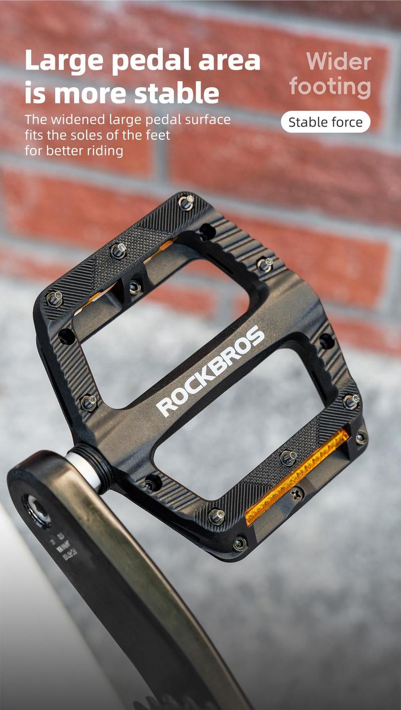 ROCKBROS Bicycle Nylon Pedal Effort-Saving MTB Road Bike Folding Bike Pedal Lightweight Single Bearing Stable Cycling Pedal Bicycle Parts