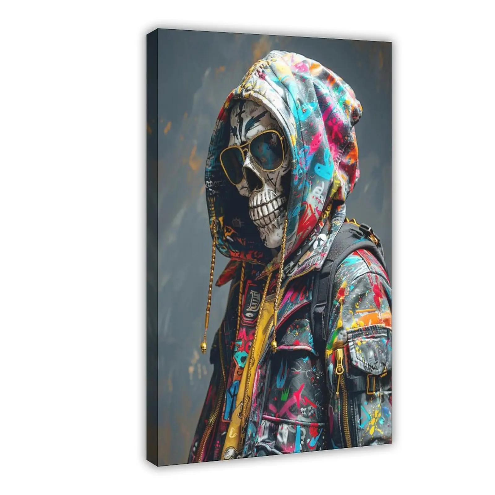 Graffiti Skull Poster, Graffiti Artwork, Canvas Art, Skull Print, Skull Canvas Wall Art