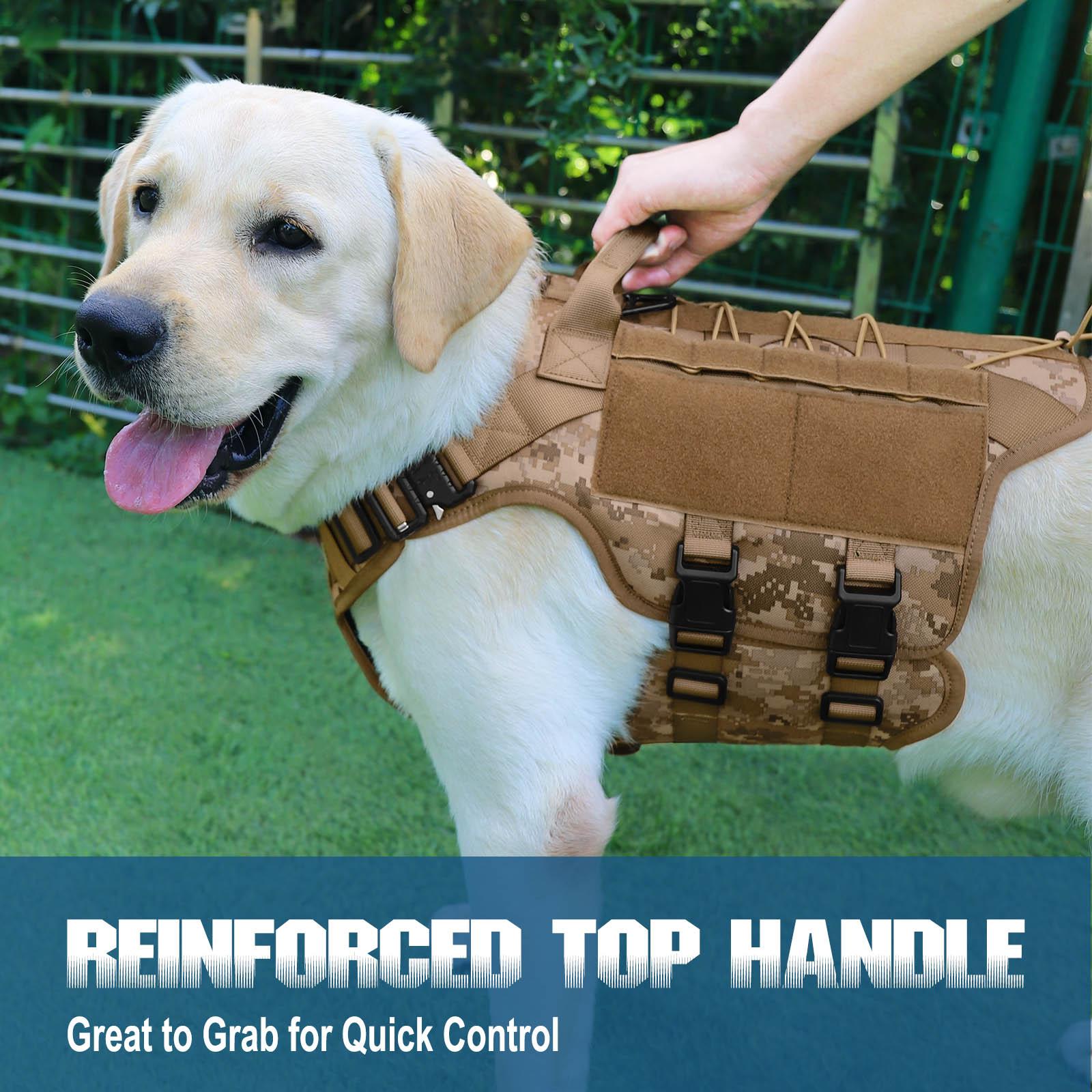 PETNANNY Tactical Dog Harness - Service Dog Harness Emotional Support Dog Vest for Medium Large Dogs, No Pull ESA Dog Vest with Hook & Loop, Working Molle Vest for Training Huntin