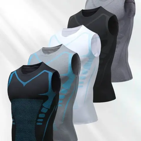 Men's 5-piece Sports Vest Set High Elasticity Slim Fit Breathable Quick-Drying Sweat-Wicking Striped Street Style for Fitness Running Cycling Soccer Basketball - Tops, Menswear non-sensitive good baggy  clothes Workout Vest Gym Athletic Mesh Gymclothing