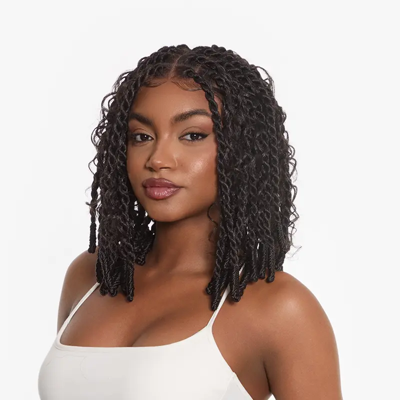 Frodio Veralux™ Fiber Boho Knot Twist Bob Wig 13x5 Lace Front Wig | Beginner Friendly #summervibes