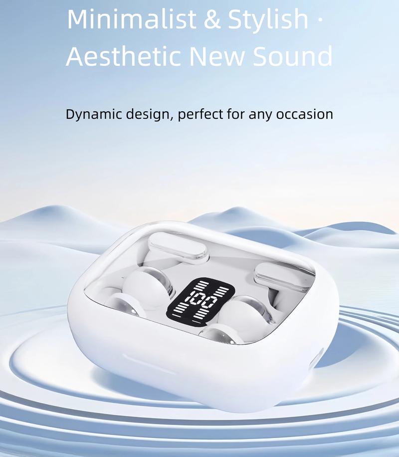 Fluffdrip Q10 2026 Wireless Earbuds 2 Pairs Clip-On Sleep TWS Couples Fashion Mini Headset Music Gaming Deep BassClip-on Sleep earbuds Stereo HD Calling  for Android iPhone Sports Earpieces tiny size invisible earbuds 2-in-1 wireless bluetooth twins