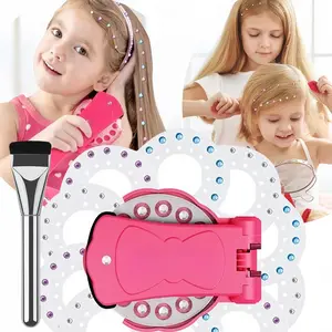 Portable Hair Rhinestone Applicator, Sparkly Rhinestone Styling Tool, Portable Hair Rhinestone Applicator, Sparkly Rhinestone Styling Tool, 180pcs Rhinestones Included, Hair Rhinestone Press-On Applicator Set