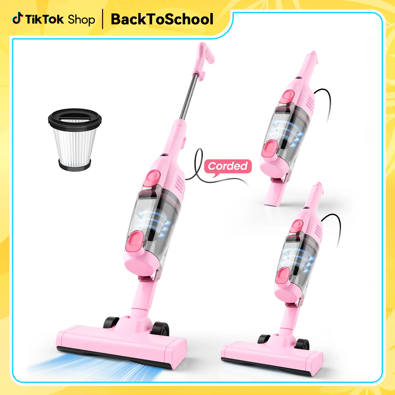INSE R6X Corded Stick Vacuum, 15KPa Suction with 600W Motor, Ultra-Lightweight Bagless Upright Vacuum with Handheld for Home Hard Floor Hardwood Floor Pet Hair Car Cleaning home cleaning tools home appliances pet lovers home essentials backtoschool
