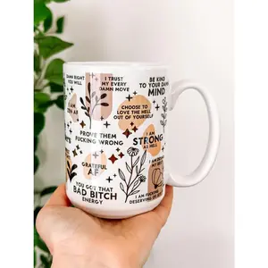 Daily reminders mug Positive Affirmation mug 15oz Daily affirmations mug gift for her mental health gift custom coffee mug Self love gift Giftful Mug