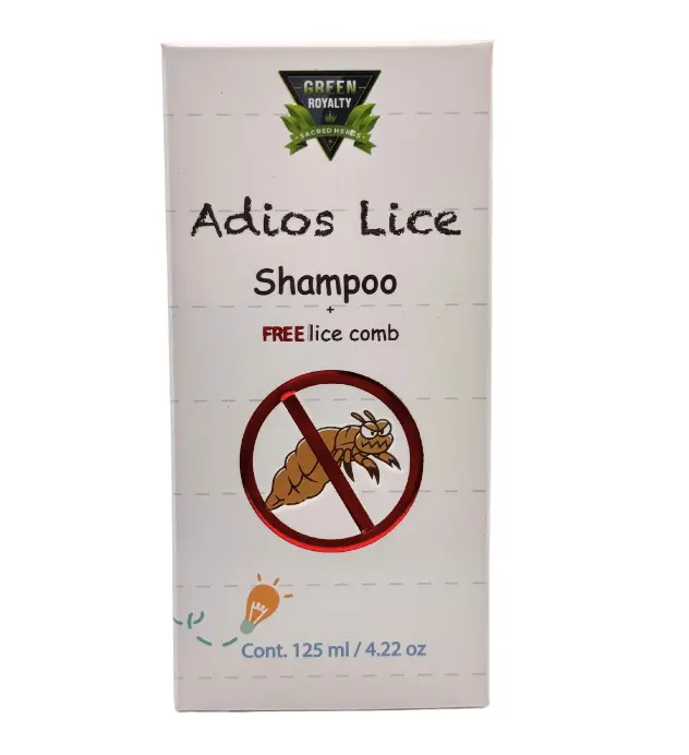 Green Royalty Adios Lice Shampoo - Gentle Natural Lice Removal Treatment for Kids, Ammonia-Free Haircare for All Hair Types, 250ml, Ammonia Free Shampoo, Hair Care Products, Lice Prevention Shampoo