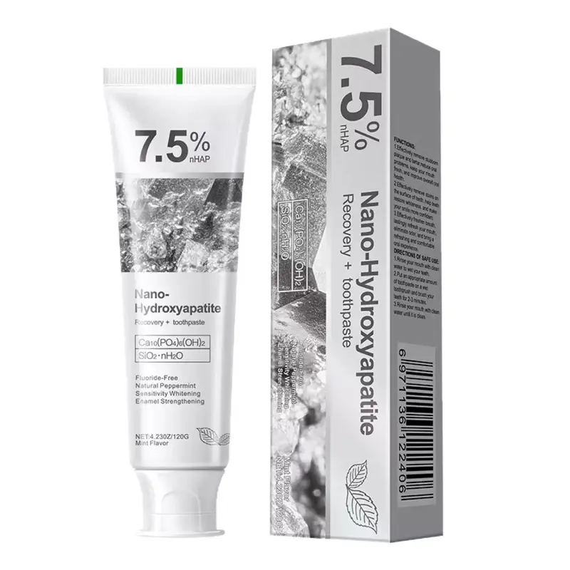 Hydroxyapatite Toothpaste 7.5 % for Enamel Protection,Fluoride-Free Toothpaste for Sensitive Teeth,Fresh Breath,Mild Mint Flavor