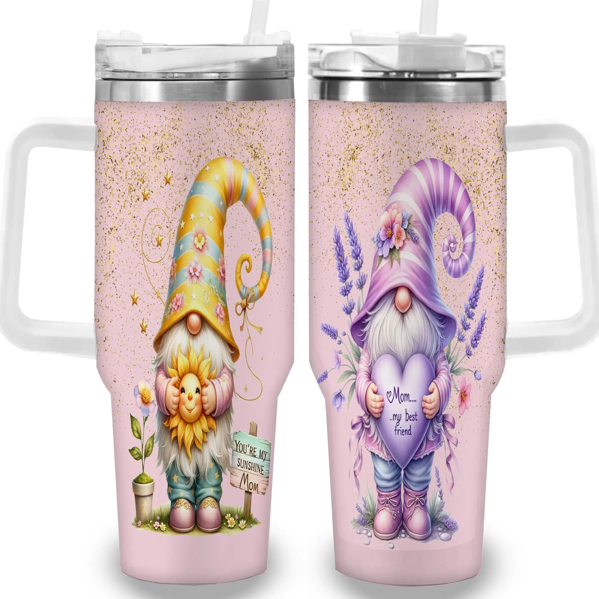 1pc 40oz Cute Gnome Art Tumbler with Lid, Insulated Travel Mug, Gift for Women Men, Ideal for Halloween, Independence Day, Memorial Birthday Gift, Coffee Cup, weird stuff