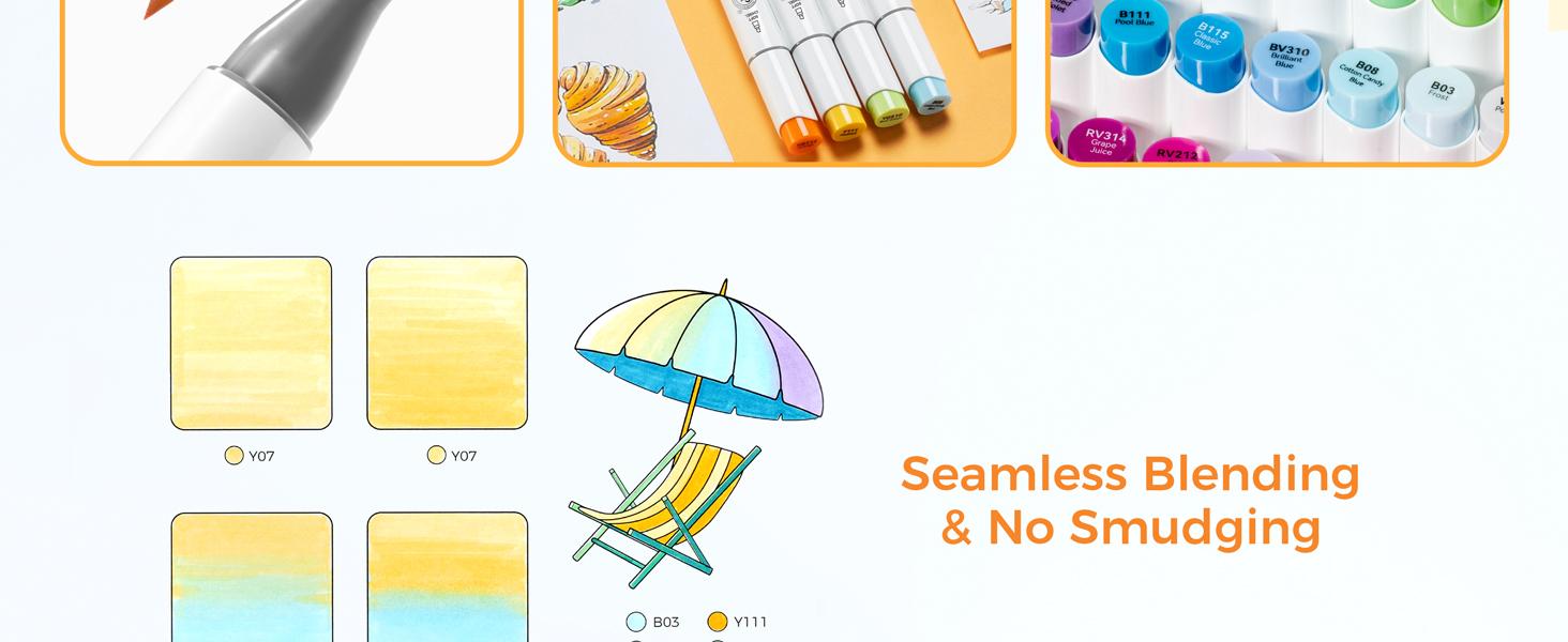 Ohuhu Alcohol Markers: Brush & Soft Chisel - 48-color - Dual Tips Drawing Markers for Artists Beginners Adults Coloring Illustration Sketching- Soft Chisel Red Dot Design Award Winner - Honolulu S Series of Ohuhuart