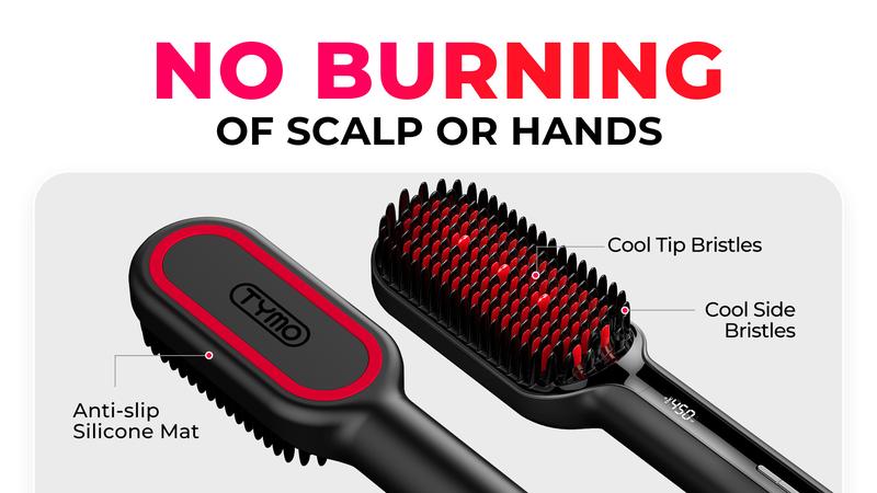 【Live Only】TYMO iONIC PLUS Hair Straightener Brush with Smooth Bristles