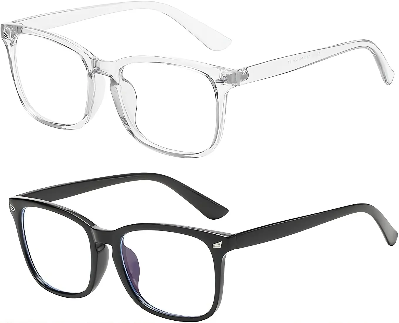 Unisex Modern Everyday Lightweight Square Eyeglasses Frames - Black, White Optical Frames for Men and Women