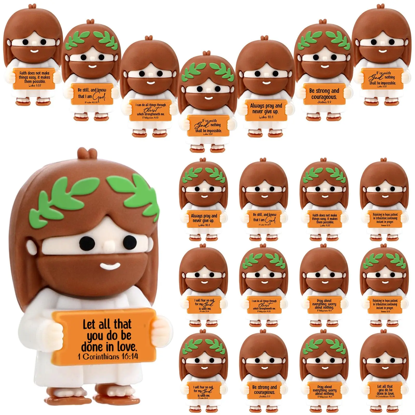 Little Jesus Figures 20/40 Pcs Mini Jesus Figures for Christian Positive Jesus Love You Figure to Hide and Seek Baby Jesus Figure Teacher Employee Appreciation Gift  Religious Gift for Church Party Favors Women Men Students Home Desk Decor Back to School