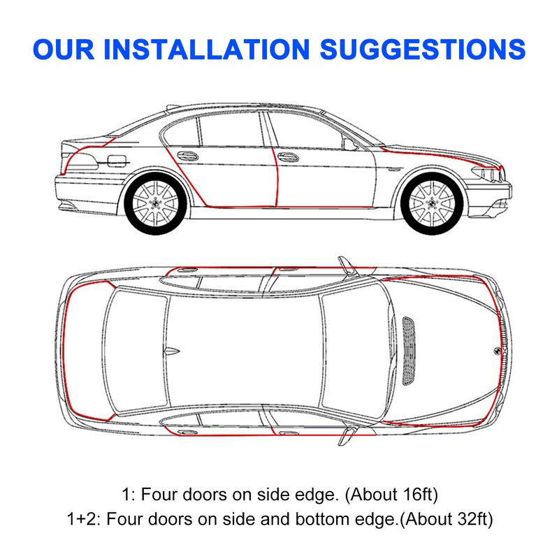 16.4FT Universal U-shaped Car Door Edge Guard,Anti-scratch Bumper Strip,Anti-collision,Full Protection,Double Card Slot Design,Sturdy and Stable,Free Cutting Suits for Sedan,SUV,Truck