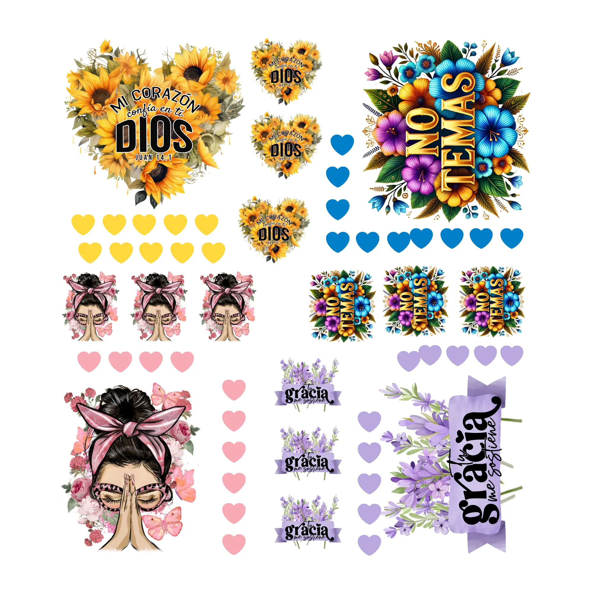 UV Sticker Decal Pages RELIGIOSO 16 Stickers for custom crafts
