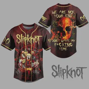Slipknot Baseball Jersey – We Are Not Your Kind Shirt, Don't Waste My Time Tour Merch, Metal Band Fan Gift, Heavy Rock Streetwear