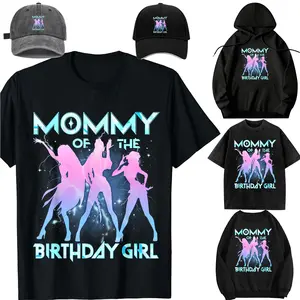 Family set-DIY-Unisex-Long sleeves / With a hat / For children/Mommy of The Birthday Girl Kpop Family Matching Party T-Shirt