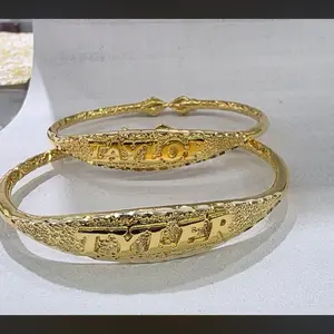 14k yellow gold man  cricket bangel 20 penny weight