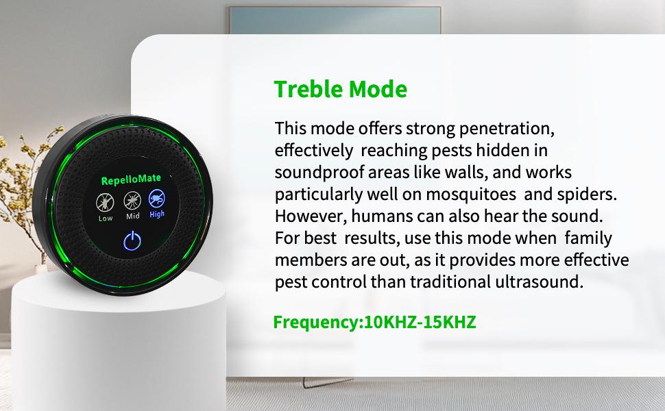 RepelloMate Ultrasonic Pest Repeller Plug-In - 3 Adjustable Modes for Mice Rats Spiders Ants Roaches Mosquitoes Bugs - Chemical-Free Eco-Friendly Device for Indoor Use