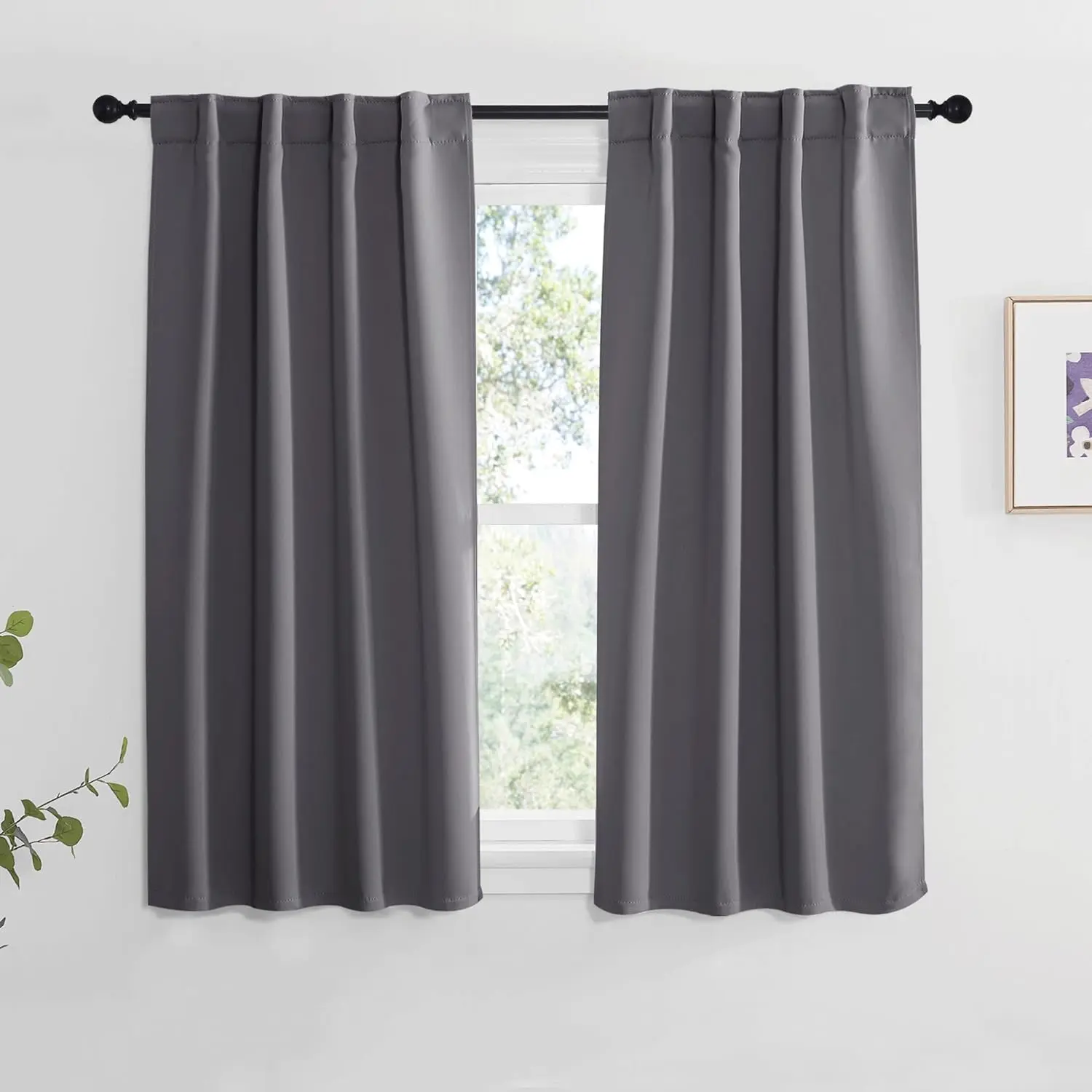 NICETOWN RV Camper Window Blackout Curtains - Grey, 34x54 In, 2-Panel Set, Thermal Insulated Room Darkening Drapes with Rod Pocket & Back Tab for Half Windows, Blackout Covers, Sleep In Darkness