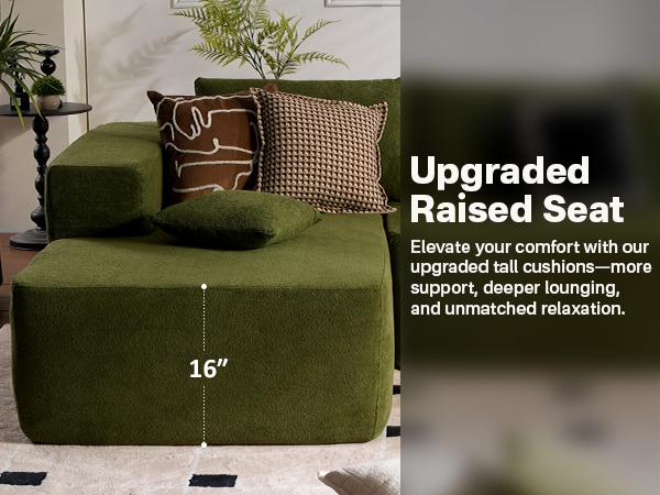 【For Live Deal 】Cushion,Holder ,Match with Ovios 104" Cloud Sectional Couch with L-Shaped Chaise Modern Modular Design, No Assembly Required, Plush Corduroy Cloud Velvet Fabric, 2 Pieces