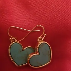 Mother's Day Gift 1 Pair Vintage Boho Versatile Durable Natural Turquoise Heart-Shaped Earrings Jewelry, Ideal Gift for Valentine's Day & Mother's Day, Alloy Chain Material, Heart Shape Design