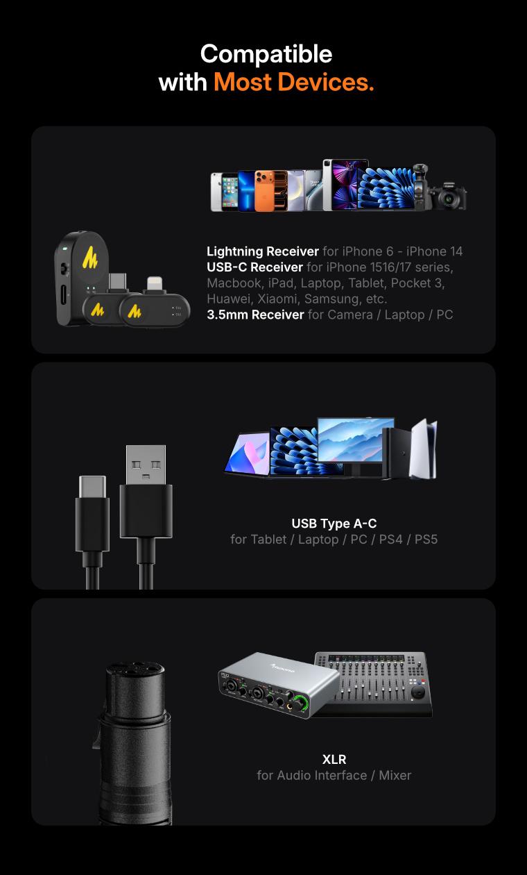 Maono PD200W Hybrid Wireless USB and XLR microphone for PC, Android smartphone, tablet, and Camera, Consoles, perfect for all podcasters, live streamers, gamers, and content creators. Maono PD200W Hybrid Wireless USB and XLR microphone for PC, Android smartphone, tablet, and Camera, Consoles, perfect for all podcasters, live streamers, gamers, and content creators.