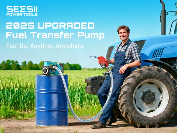 SEESII Fuel Transfer Pump 3-in-1 Power (21V/12V/24V), 12GPM, 160W Motor with 4.0Ah Battery, Self-Sealing Nozzle, Pressure Switch & All Necessary Accessories for Diesel,Kerosene, SP12 Multi SEESII Fuel Transfer Pump 3-in-1 Power (21V/12V/24V), 12GPM, 160W Motor with 4.0Ah Battery, Self-Sealing Nozzle, Pressure Switch & All Necessary Accessories for Diesel,Kerosene, SP12 Multi