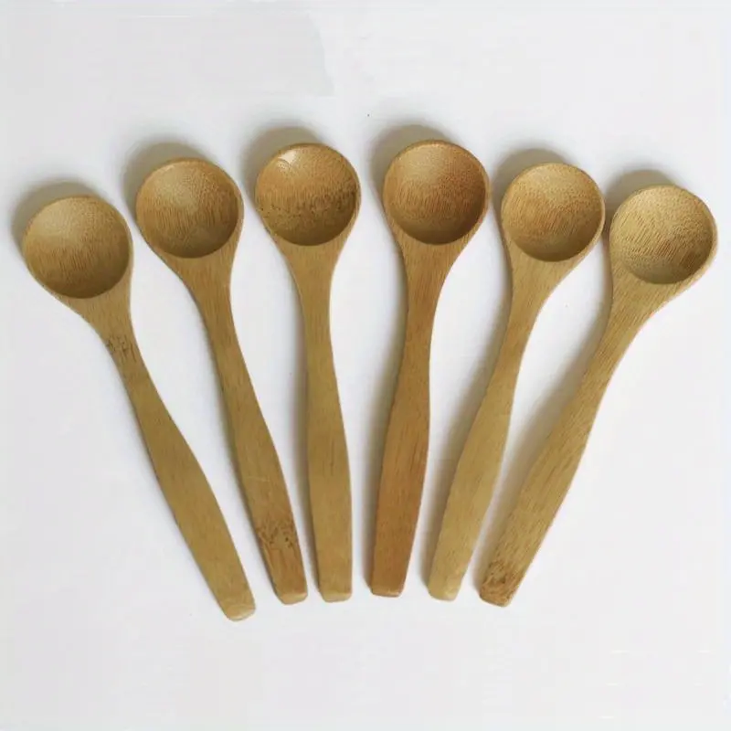 6pcs/set Wooden Spoon: Long Handle Wooden Soup Spoon for Eating and Drinking Soup with A Spoon - Perfect for Home Coffee & Creative Dishes for Restaurant ! Kitchen Set Cutlery