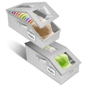 Hat Storage – Foldable Dustproof Organizer For Baseball Caps, Hat Case & Hat Boxes With Clear Window, Extra Large, Holds 12–24 Hats, Perfect For Closet, Travel, Office, Dorm Or Sports Bag, Special Gift For Any Occasion With Seasonal Storage