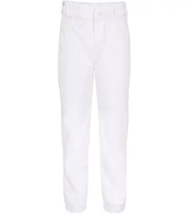 Penveer Pull-Up Youth Baseball Pants, Quarter Open Fly Boys Baseball Pants with Durable Snap & Elastic Bottom, T Ball Pants - (White) Sports Jogger Sweatpants Tracksuit Outfit