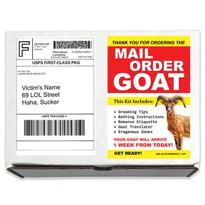 Prank Mail Mail Order Goat Gag Box Sent Directly to your Recipient - 100% Anonymously!