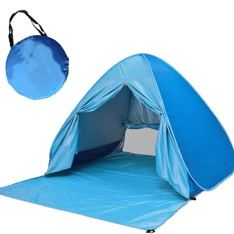 Pop Up Beach Tent – for 3-4 Person UPF 50+ UV Sun Protection Beach Shade Pop Up Sun Shelter with Carry Bag and Tent Stakes for Beach, Park, Camping (X-Large)