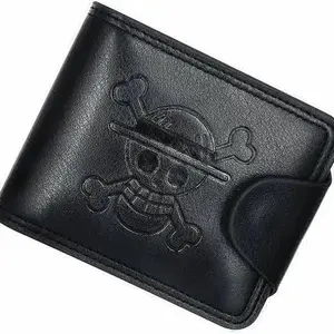 Anime Men's Letter Wallet - Cool Design with Skull Emblem for Cash and Card Storage Perfect for Anime Fans