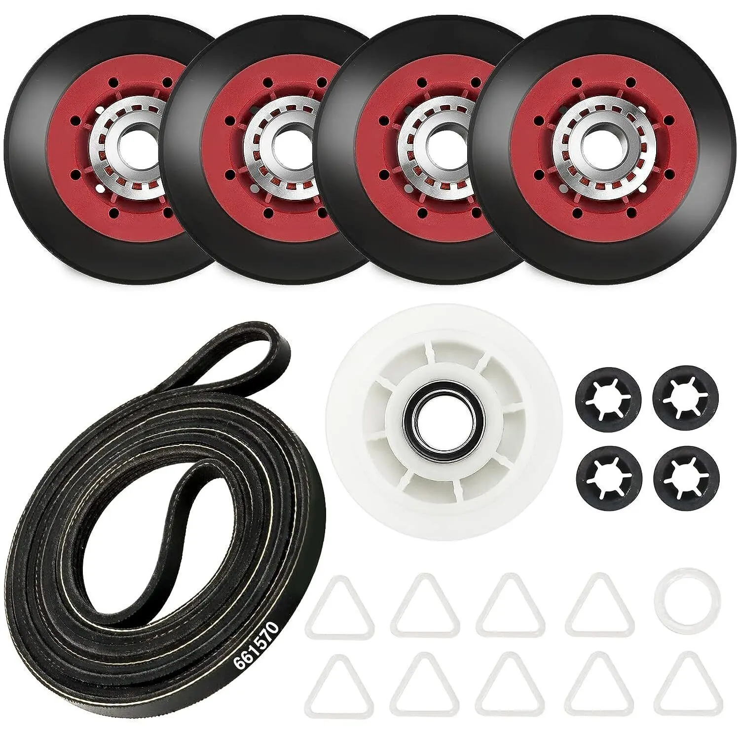 4392067 Dryer Repair Kit with Belt, Rollers & Idler - Dryer Repair Accessories for Whirlpool, Kenmore, Maytag Duet Household Appliances