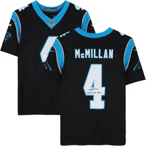 Tetairoa McMillan Carolina Panthers Autographed Nike Black Vapor Fuse Limited Jersey with "2025 #8 Pick" Inscription - Fanatics Authentic Certified