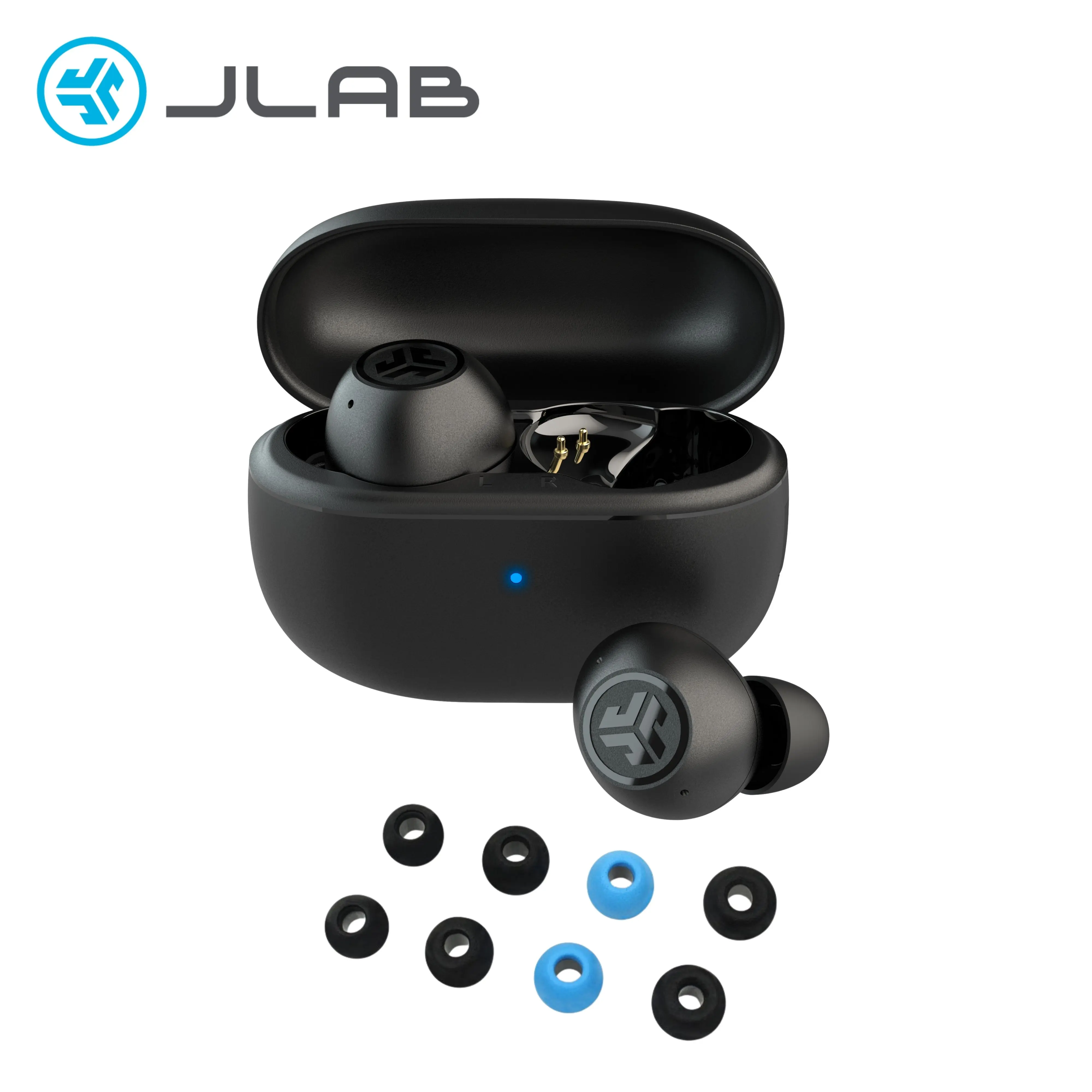 JLab GO POP ANC Earbuds & Cloud Foam Earbud Tips, IP55, Bluetooth 5.3, 24+ Hr Playtime, Noise Cancelling, Android/iOS, Customizable Sound, IP55 Sweat & Splashproof, 10mm Driver, 3 Sets Gel Tips Included, Wireless Headset with Mics