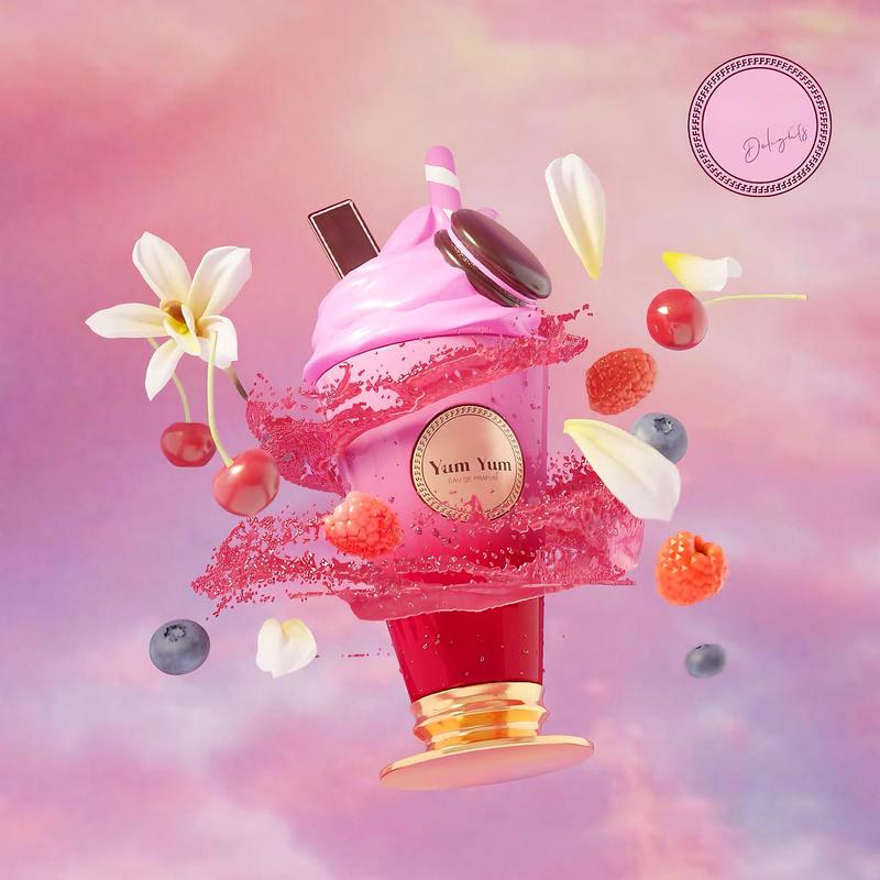 Ice Cream Rainbow | 100 ML (3.4 Oz) | Perfume For Women| Eau De Parfum | Citrus,Floral,Woody,Wild Berries,White Flower Powdery Notes | Bliss  Cheerful Enchanting Aroma |  Long lasting Perfume | Daily Fragrance in Pink Bottle