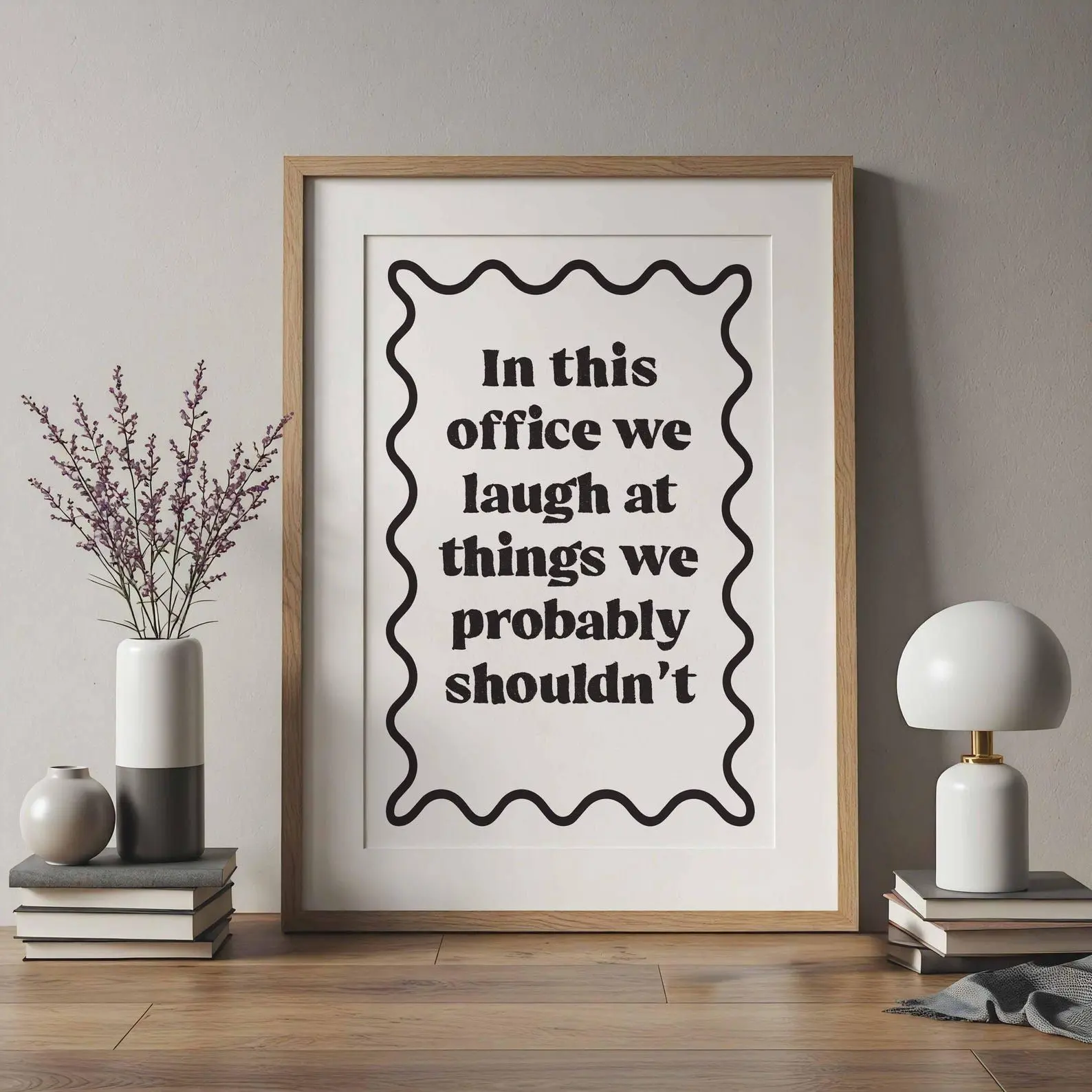 [Print Only - Unframed] In This Office We Laugh At Things Print, Funny Office Print Quote, Work From Home Print