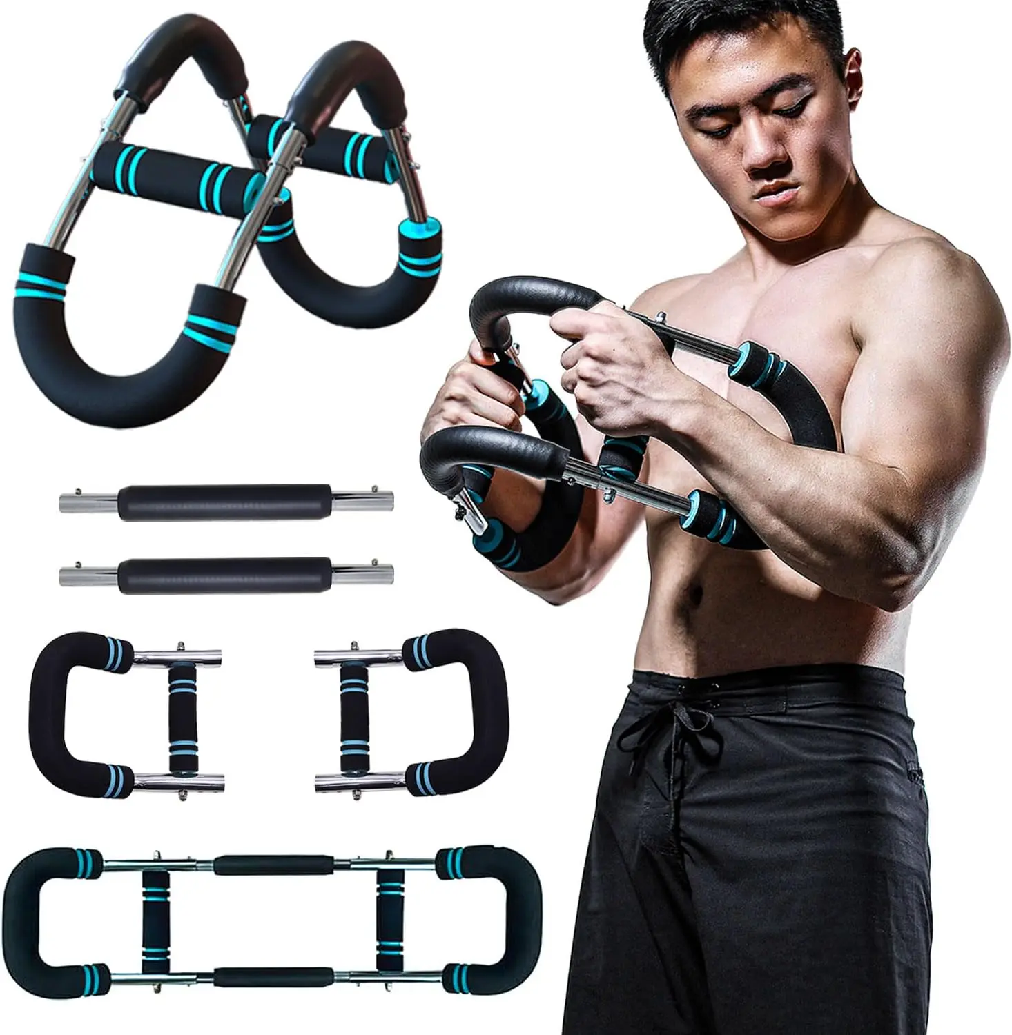 【NEW Version】 Arm Trainer Chest workout Strengthen Chest and Arm Muscles Men's Fitness Trainer Detachable Portable Spring Resistance Home Fitness Equipment for Beginners and Enthusiasts