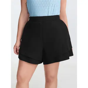 【Summer Turn-Up】【Baggy】BlOOMCHIC plus size Stretchy Layered Hem Shorts [M-6X] 2026 Summer Pick for Mother's Day