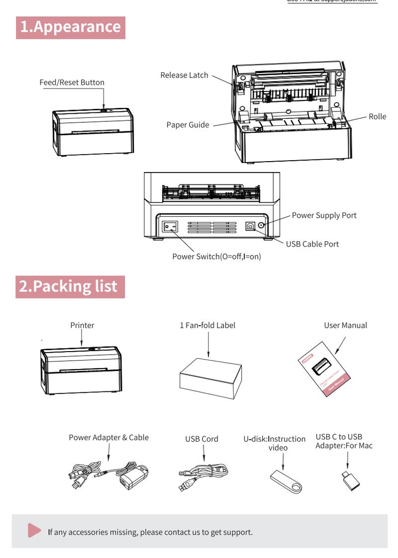 JADENS Bluetooth Shipping Label Printer 468BT High-speed Thermal Print US Type Wireless Shipping Label Printer for Small Business & Package, USPS