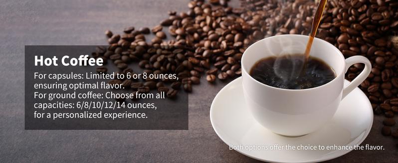 Hot & Iced Coffee Maker, Single Serve Coffee Maker for K Cup and Grounds, 6-14 Oz Brew Sizes, 50 Oz Removable Water Tank, One Cup Coffee Machine