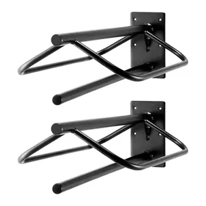 VEVOR Saddle Rack with Pad Bar,  , 23.8 x 12.6 x 10.2 in, 2 Packs Wall Mounted Saddle Stand, Heavy-Duty Steel Saddle Holder, Western & English Saddle Rack for Horse Stall, Barn, Trailer, Tack Room