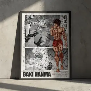 [UnFrame]Baki Anime Artwork Poster Unframed Poster Unframed, Baki the Grappler Manga Wall Decor, Son of Ogre MMA Fighter 90s Japanese Aesthetic, Gift for Anime Fan