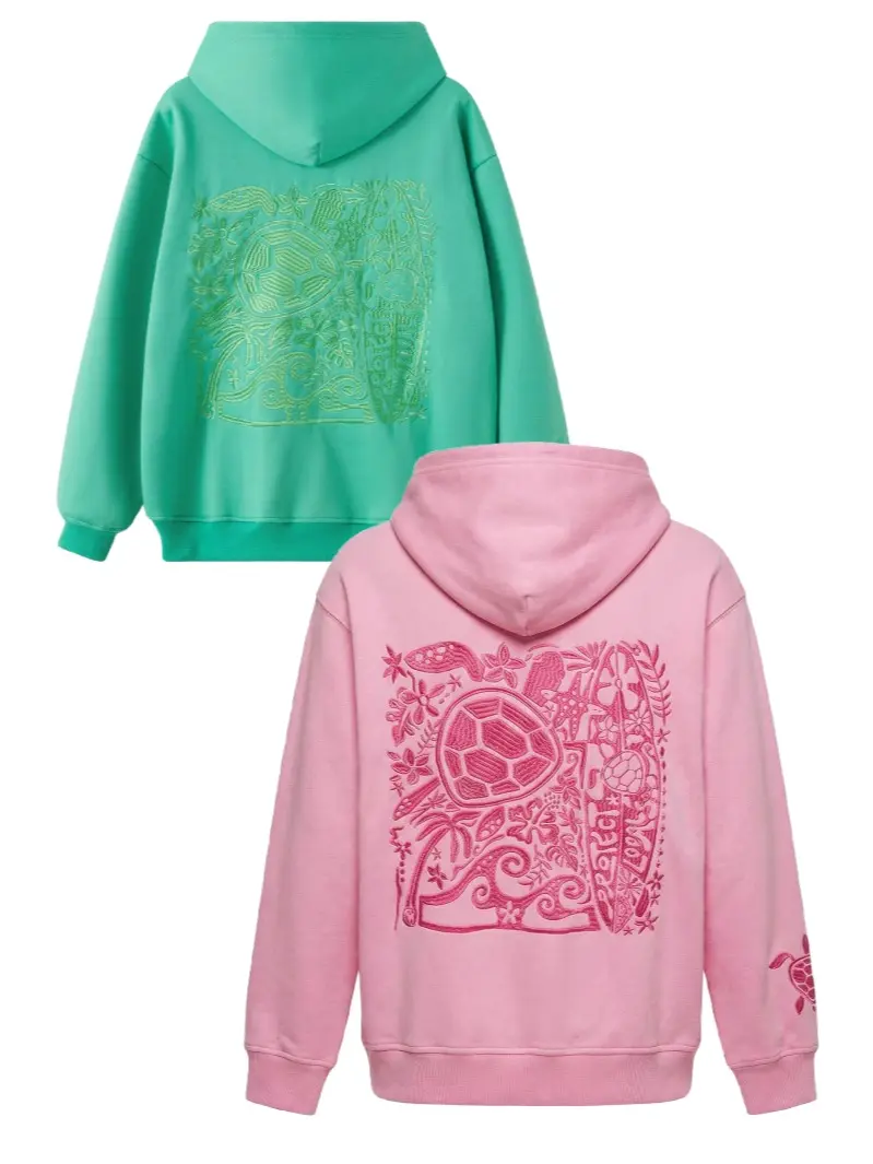 Women's Aesthetic Oversized Sweatshirt, Retro Pullover with Hawaiian Turtle and Floral Graphic Embroidery, Cotton Blend Crewneck for Work and Evening, Hoodie, Party, Lady, Lazy Outfit, Pullover Hoodie, Round Neck, Hoodies For Women