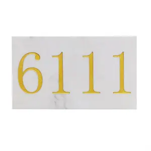 Natural Marble Address Plaque Custom Engraved House Number Outdoor Sign 16174